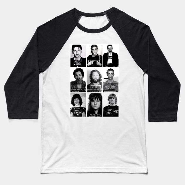 Mugshots Baseball T-Shirt by NineBlack